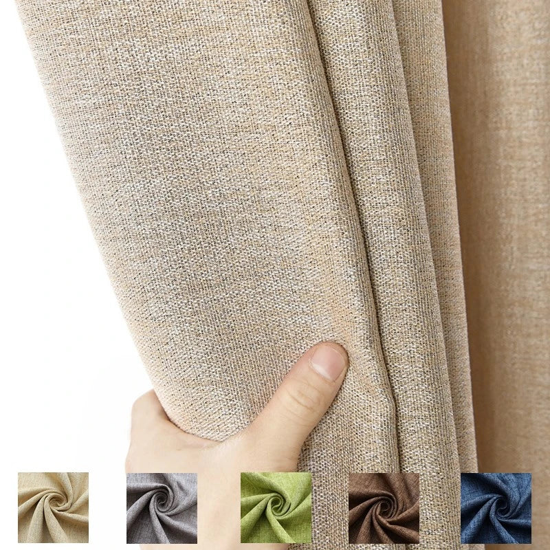 Custom-Made 85% Blackout Curtains, Solid Color Thick Fabric, Modern Window Drapes for Living Room & Bedroom, Up to 310cm Height