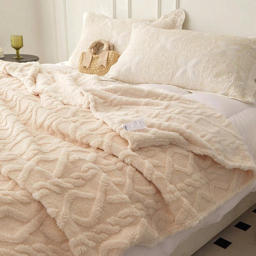 1pc Single-Layer Coral Fleece Blanket, Lightweight Multi-Purpose Sofa & Nap Cover
