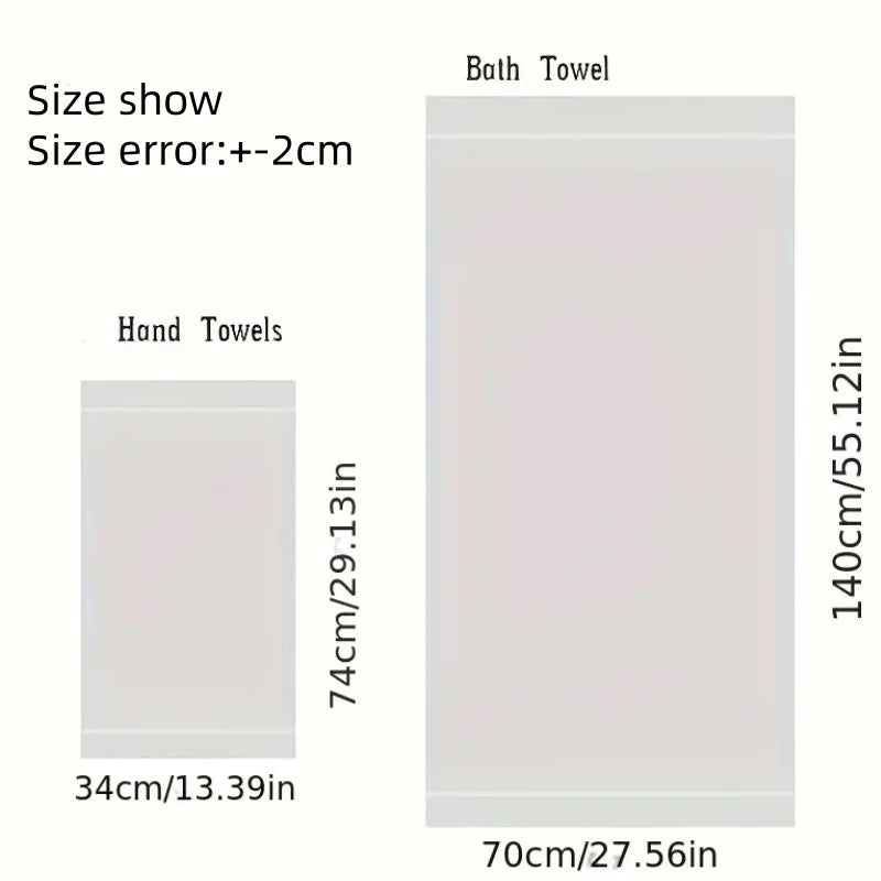 Premium Cotton Bathroom Towels – 1/5/10pcs | Hotel-Quality Embroidered Face & Bath Towels, Soft & Absorbent, 34×74cm / 70×140cm