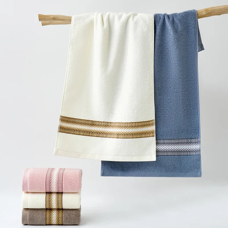 Premium Cotton Bathroom Towels – 1/5/10pcs | Hotel-Quality Embroidered Face & Bath Towels, Soft & Absorbent, 34×74cm / 70×140cm