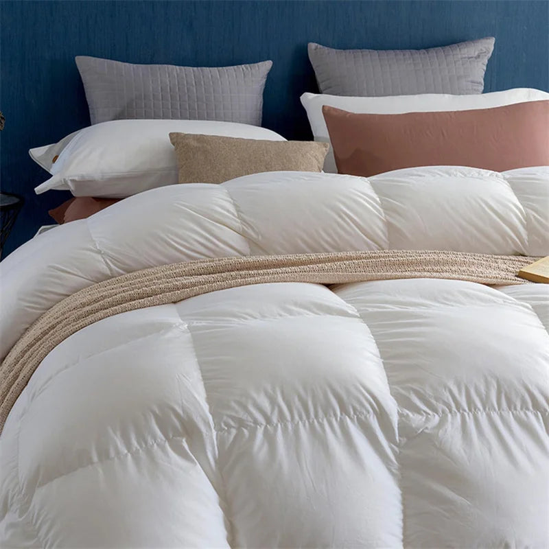 Premium Goose Down Comforter – Fluffy 100% Cotton Duvet Insert with Corner Tabs, All-Season Warmth