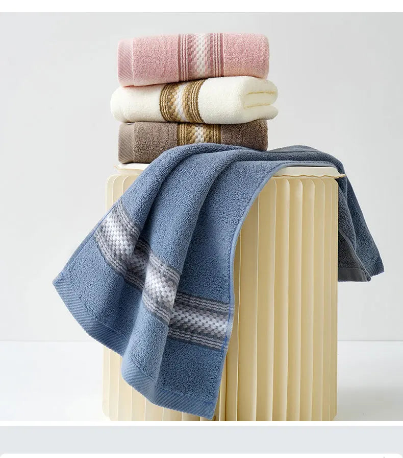 Premium Cotton Bathroom Towels – 1/5/10pcs | Hotel-Quality Embroidered Face & Bath Towels, Soft & Absorbent, 34×74cm / 70×140cm