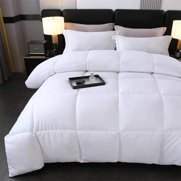 Premium Goose Down Comforter – Fluffy 100% Cotton Duvet Insert with Corner Tabs, All-Season Warmth