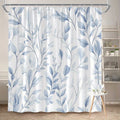 Elegant Blue Watercolor Leaf Shower Curtain – Large Botanical Print, 2D Flat Design, Durable Polyester, 70" x 70"