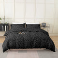 3PCS Black Leopard Print Bedding Set – Soft & Breathable Animal Print Bed Set, Twin/Full/Queen/King, Gift Idea