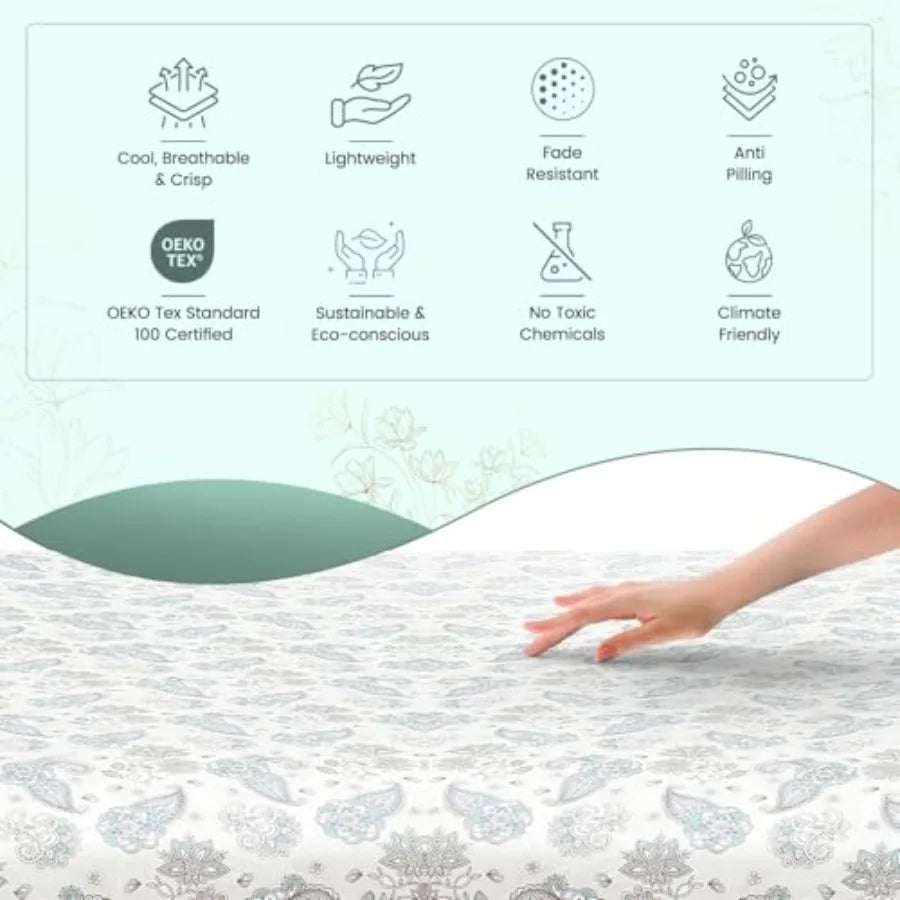 (Premium) Luxury 100% Cotton Percale Sheets Set – 300 Thread Count | Cooling, Breathable & 16" Deep Pocket