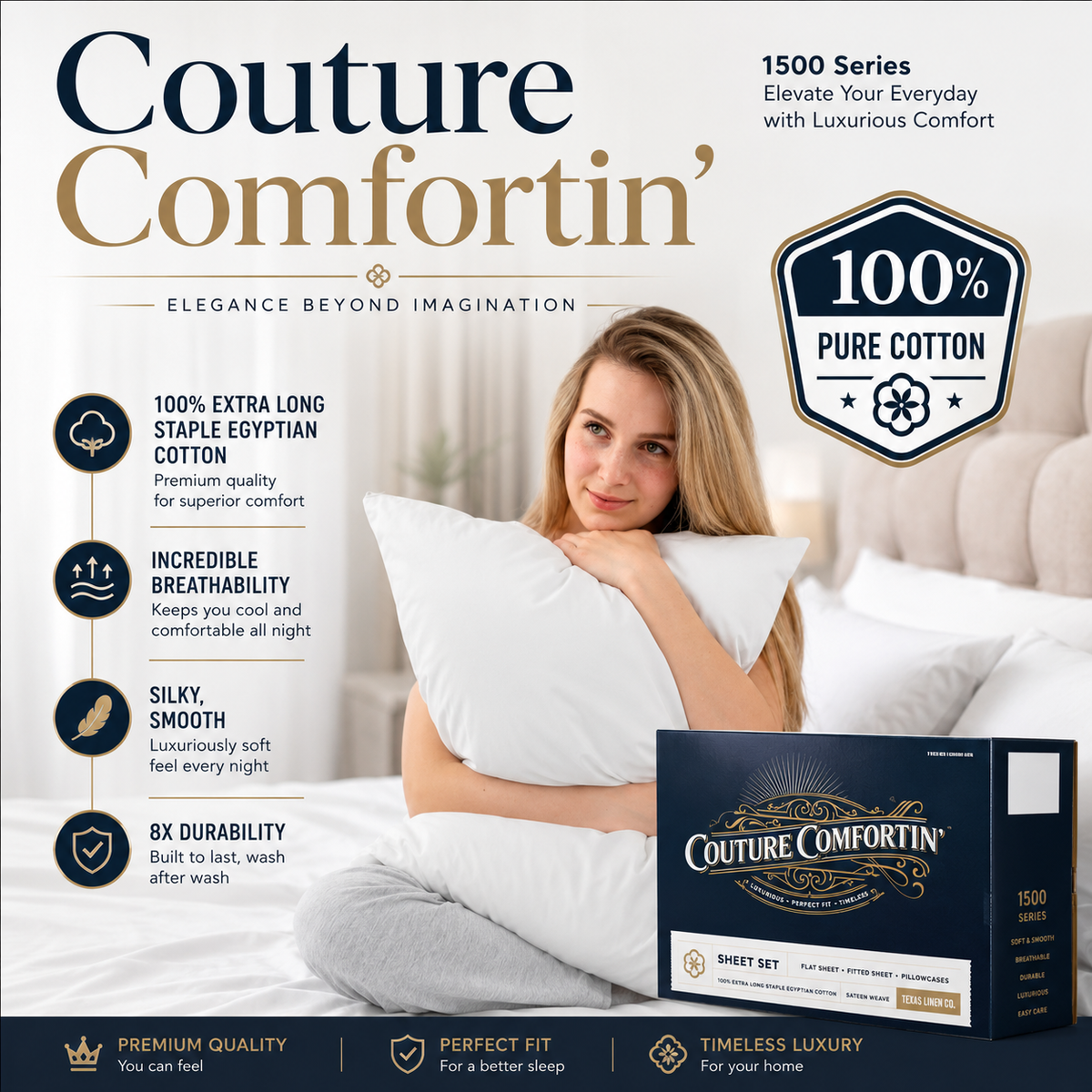 Luxury 100% Egyptian Cotton King Sheet Set – 1500 Series | 4-Piece Bedding Set | Deep Pocket Fits Mattresses Up to 17" | Ultra Soft, Breathable & Hotel Quality | Dark Grey